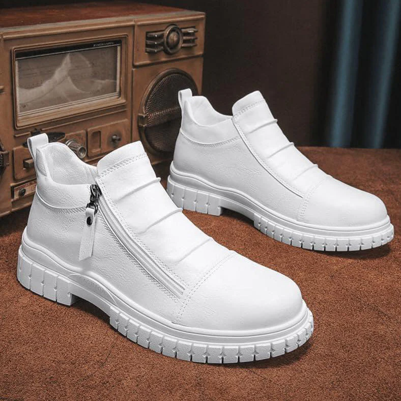 Men's high top sneakers with side zipper