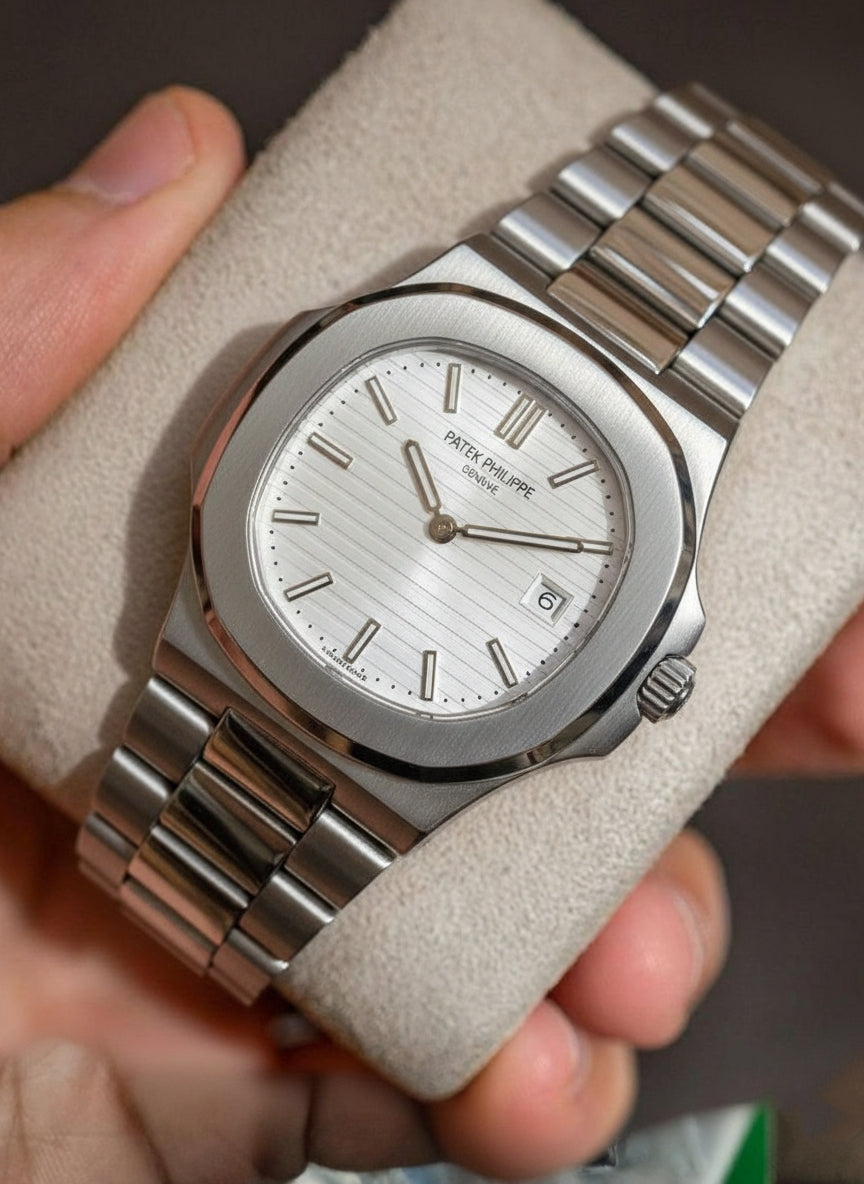 Patek Philippe| Stainless Steel Integrated Sport Watch – Arctic White Dial