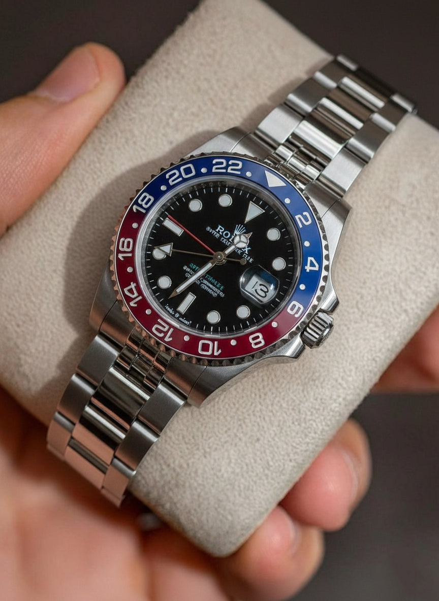Rolex GMT-Master II Style Luxury Watch – Iconic "Pepsi" Bezel