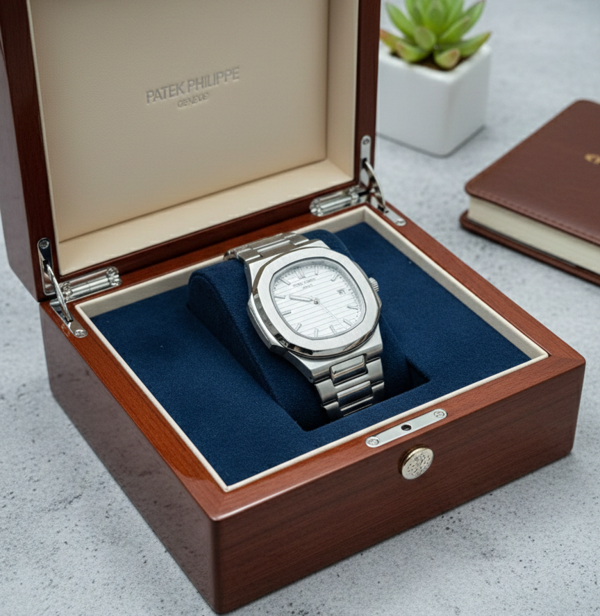Patek Philippe| Stainless Steel Integrated Sport Watch – Arctic White Dial